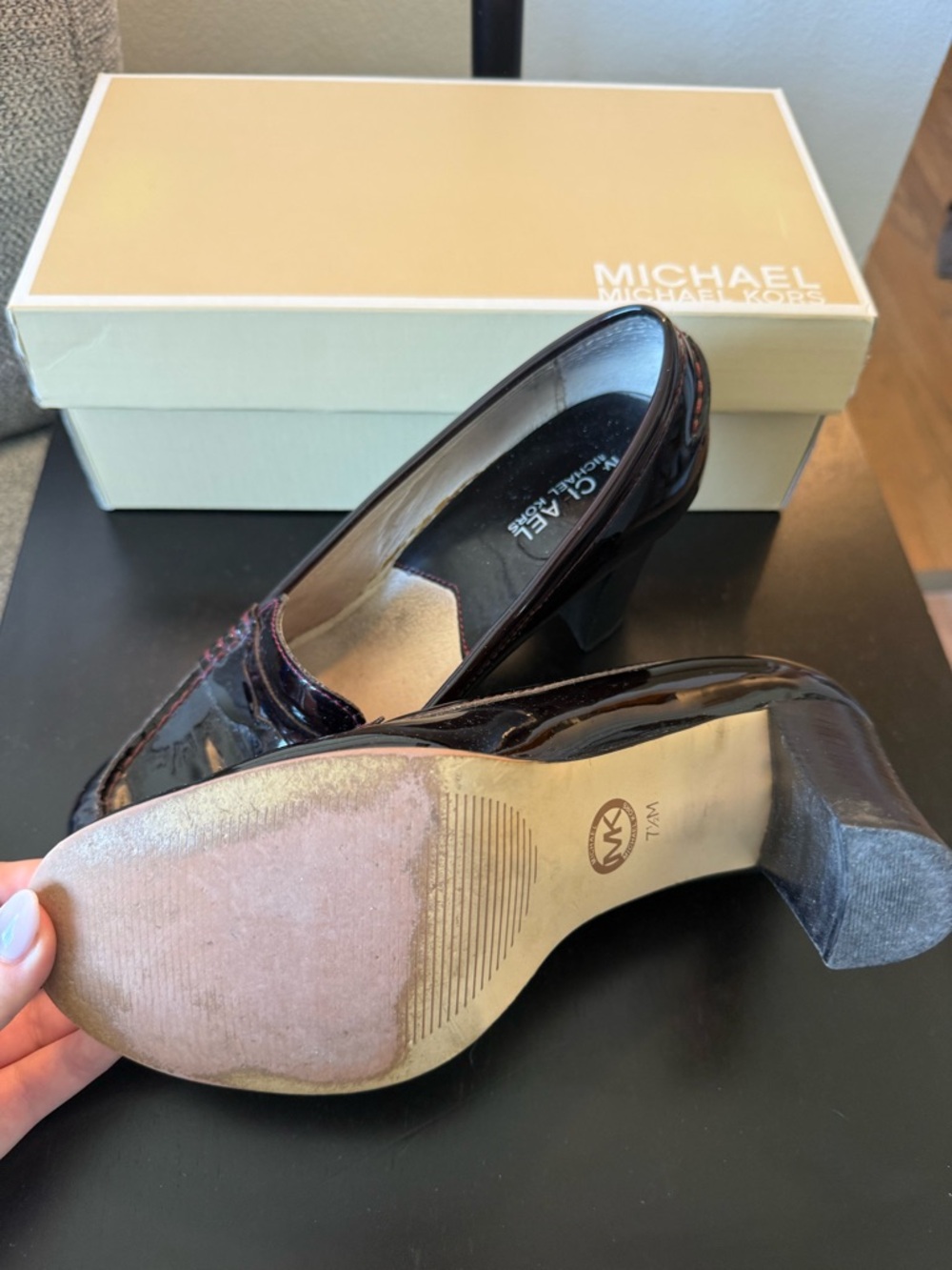 Michael Kors Women's Patent Leather Loafers in Deep Burgundy - Picture 2 of 7